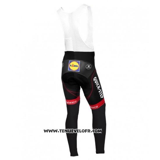 2016 Maillot Ciclismo Etixx Quick Step Rouge et Noir Manches Longues et Cuissard